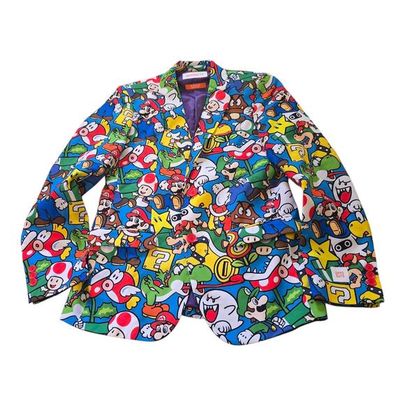 Nintendo Super Mario Dress Suit Boy Size 16Y OppoSuits Gamer 3 Pc Set - Picture 2 of 16